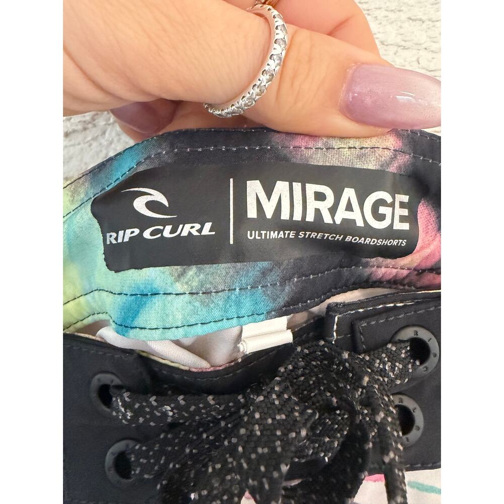 Rip Curl Mirage Board Shorts Men’s Size L Tropical Palm Print Swim Trunks - Picture 5 of 6